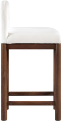 Conrad - Velvet Counter Stool With Brown Legs