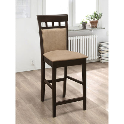 Upholstered Counter Height Stools (Set of 2) - Beige / Brown