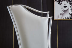 ette Unique Design Backrest Dining Chair With Stainless Steel Legs (Set of 2)