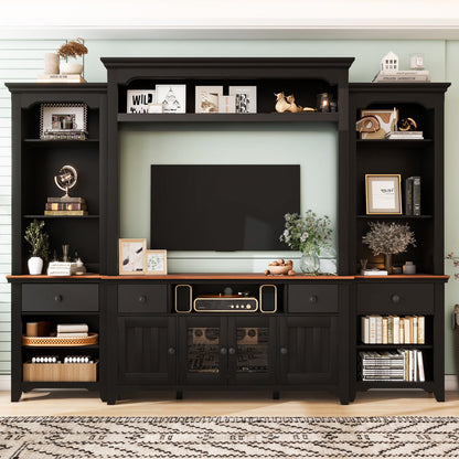 Extra Large TV Stand, Entertainment Center With Storage Cabinets