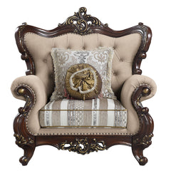 Ragnar - Chair With 2 Pillows - Light Brown Linen & Cherry