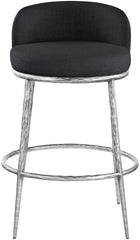 Ferro - Performance Fabric Upholstered Bar Stool - Antique Silver