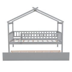 Creativity House Bed With Twin Size Trundle