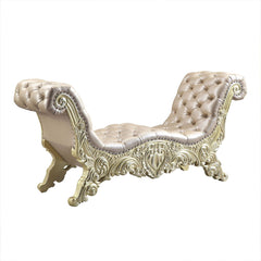 Vatican - Bench - Synthetic Leather, Light Gold & Champagne Silver