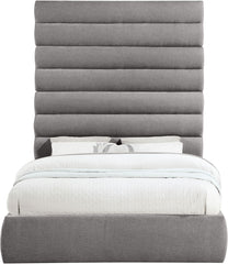 Adam - Chenille Fabric Bed With 89" Headboard