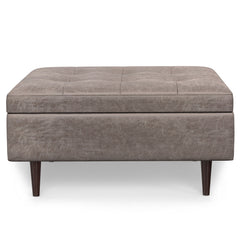 Shay - Large Square Coffee Table Storage Ottoman Mid-Century Style