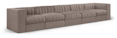 Rummi - Velvet Performance Fabric Upholstered 5 Piece Modular Sofa