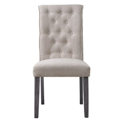Yabeina - Side Chair (Set of 2) - Beige Linen & Gray