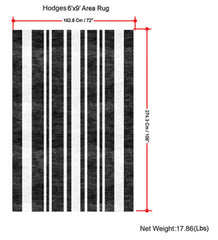 Hodges - 6' X 9' Area Rug - Ivory / Gray