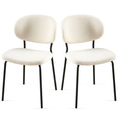 Boucle Dining Chairs, Dining Chairs With Metal Legs For Dining Room, Kitchen, Living Room