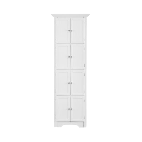 Tall Storage Cabinet With Doors And 4 Shelves For Living Room, Kitchen, Office, Bedroom, Bathroom, Modern