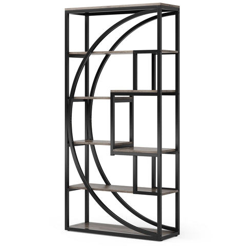 5 Tier Etagere Bookshelf With 8 Open Shelves Organizer For Living Room