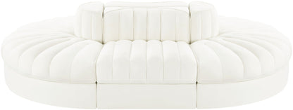 Rummi - Oval Velvet Performance Fabric Upholstered 6 Piece Modular Sectional