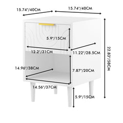 Nightstand With 1 Drawer And Open Shelf - White