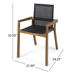 Belfast - Dining Chair With Acacia Wood Frame And Mesh Seating (Set of 2)