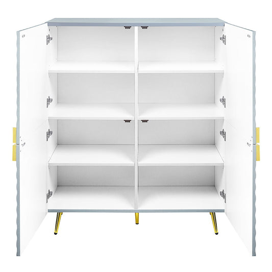 Gaines - Accent Cabinet - Gray High Gloss