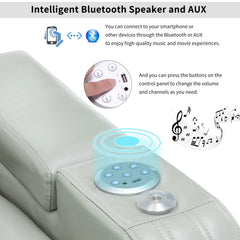 Power Recliner Theater Chair With Cooling Cup Holder, Bluetooth Speaker, LED Lights, USB Ports