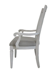 Katia - Arm Chair (Set of 2) - Light Gray Linen & Weathered White