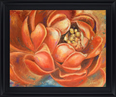 Amber Petal Radiance - 28" x 34" Framed Wall Art