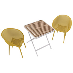 2 Pack Lounge Chair Set & Folding Square Table