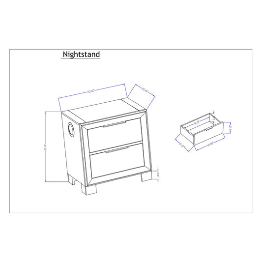 Callisie - Nightstand With Wireless Charging Top - Brown