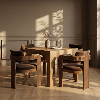 Sacha - Velvet Dining Chair With Brown Base (Set of 2)