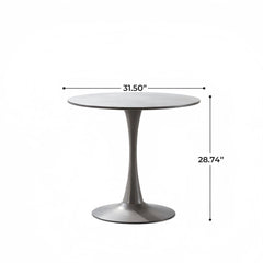 Mid-Century Tulip Table With Round Top, Pedestal Base