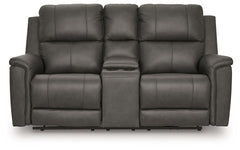 Bleckley - Power Reclining Loveseat With Console / Adjustable Headrest - Anchor
