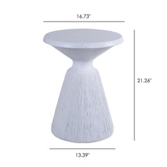 Outdoor End Table, Round Garden Stool - Aqua Grey