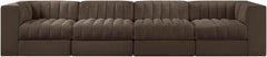 Rummi - Velvet Performance Fabric Upholstered 4 Piece Modular Sofa