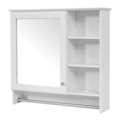 Wall Mount 2 In 1 Mirror Cabinet With Adjustable Shelf, Soft-Closing Hinges