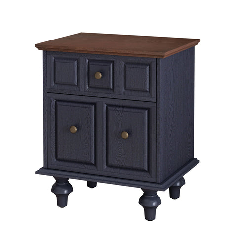 Vintage Nightstand With 2 Drawers And Roman Column Legs