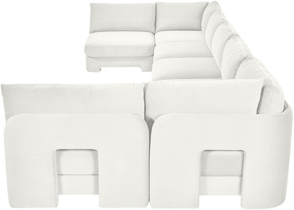 Hammond - Velvet Performance Fabric Upholstered 7 Piece U-Shaped Armless Sectional