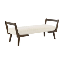 Mid-Century Bench With Wood Legs