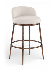 Ferro - Performance Fabric Upholstered Bar Stool - Antique Bronze