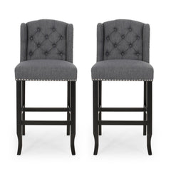 Vienna - Contemporary Fabric Tufted Wingback Counter Stools (Set of 2)