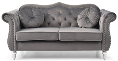 Stylish Flared Arm Loveseat