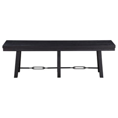 Yesler - Trestle Base Dining Bench - Black