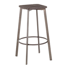 Clara - Industrial Square Barstool (Set of 2) - Espresso