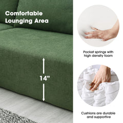 Modular Sectional Living Room Sofa Set, Modern Minimalist Style Couch, Upholstered Sleeper Sofa For Living Room, Bedroom, Salon, 2 Piece Free Combination, L-Shape