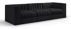 Rummi - Velvet Performance Fabric Upholstered 3 Piece Modular Sofa