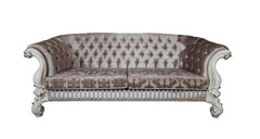 Versailles - Sofa With 7 Pillows - Ivory Fabric & Bone White