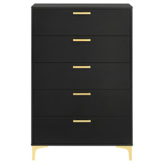 Lexie - 5 Drawer Rectangular Chest - Black