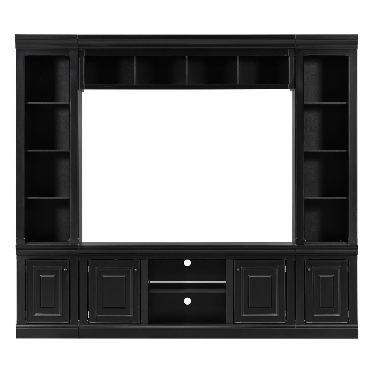 TV Stand With Hutch, Large Entertainment Center With Adjustable Shelves