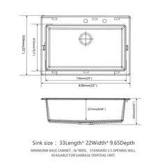 Quartz Kitchen Sink, Granite Composite, Drop In Sink With Durable Design