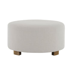 Round Ottoman, Minimalist Footstool - White