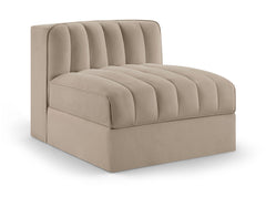 Rummi - Velvet Performance Fabric Upholstered Modular Armless Chair