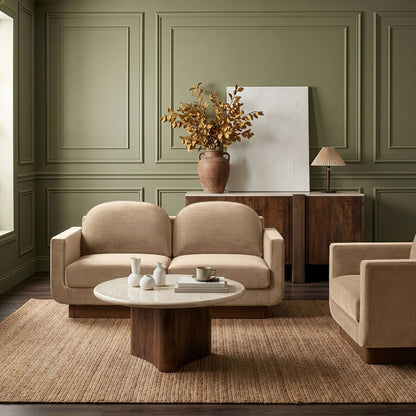 Diviento - Velvet Performance Fabric Upholstered Loveseat