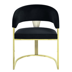 Fallon - Side Chair - Black Velvet & Mirrored Gold