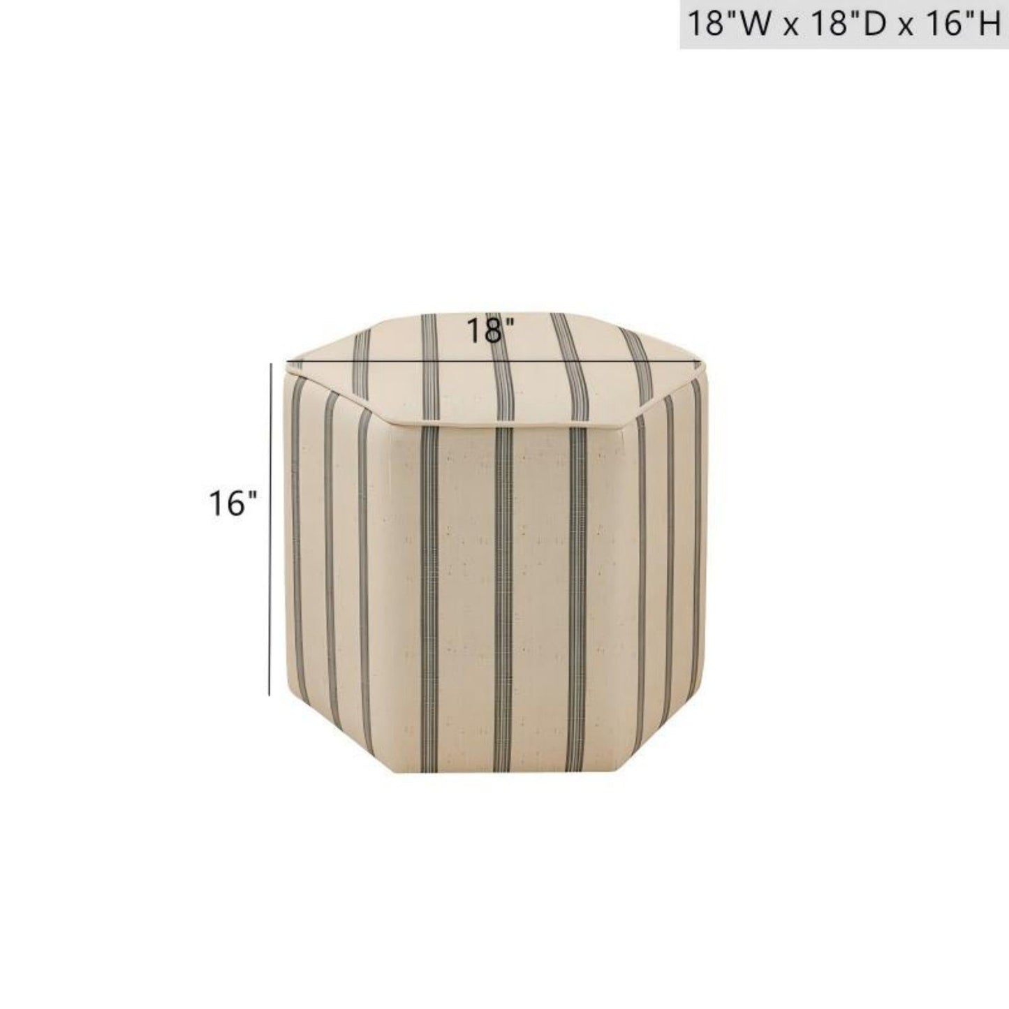 Accent Ottoman Printed Stripe